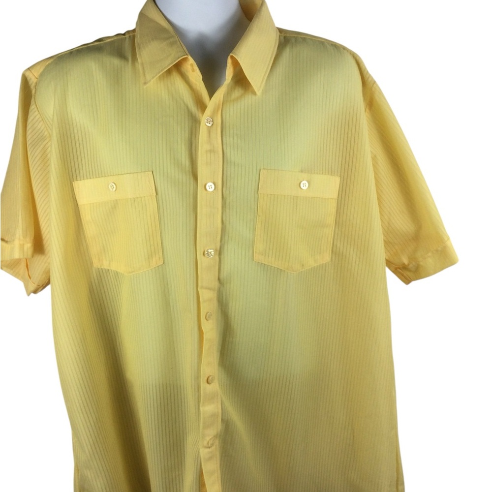 Sea‎ Aire Vintage Men's Yellow Short Sleeve Shirt, Size 2XL
